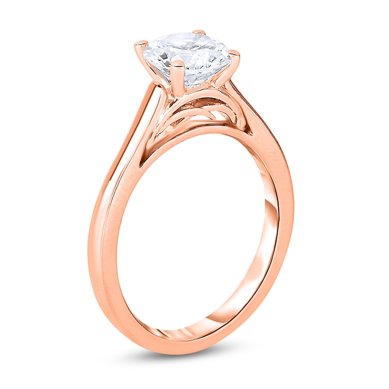 Main Image 2 of Diamond Solitaire Engagement Ring 2 ct tw Round 14K Rose Gold (I2/I)