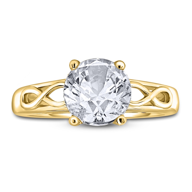 Main Image 3 of Diamond Solitaire Infinity Engagement Ring 1-1/2 ct tw Round 14K Yellow Gold (I2/I)