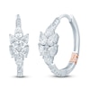Pnina Tornai Diamond Hoop Earrings 1-5/8 ct tw Round/Pear 14K White Gold