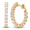Thumbnail Image 1 of Lab-Created Diamond Hoop Earrings 1 ct tw Round 14K Yellow Gold