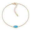 Thumbnail Image 1 of Italia D'Oro Oval Disk Bracelet Blue Enamel 14K Yellow Gold 8"