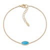 Thumbnail Image 0 of Italia D'Oro Oval Disk Bracelet Blue Enamel 14K Yellow Gold 8"