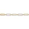 Thumbnail Image 2 of Italia D'Oro Paperclip Bracelet White Enamel 14K Yellow Gold 7.25"
