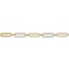 Thumbnail Image 1 of Italia D'Oro Paperclip Bracelet White Enamel 14K Yellow Gold 7.25"