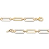 Thumbnail Image 3 of Italia D'Oro Paperclip Bracelet White Enamel 14K Yellow Gold 7.25"