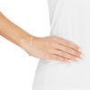 Thumbnail Image 4 of Italia D'Oro Paperclip Bracelet White Enamel 14K Yellow Gold 7.25"
