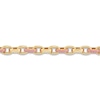 Thumbnail Image 2 of Italia D'Oro Oval Link Bracelet Pink Enamel 14K Yellow Gold 7.5"