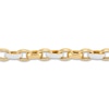 Thumbnail Image 2 of Italia D'Oro Oval Link Bracelet White Enamel 14K Yellow Gold 7.5"