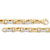 Thumbnail Image 3 of Italia D'Oro Oval Link Bracelet White Enamel 14K Yellow Gold 7.5"