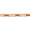 Thumbnail Image 2 of Italia D'Oro Oval Link Bracelet Red Enamel 14K Yellow Gold 7.5"