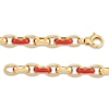 Thumbnail Image 3 of Italia D'Oro Oval Link Bracelet Red Enamel 14K Yellow Gold 7.5"