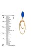 Thumbnail Image 2 of Italia D'Oro Oval Dangle Earrings Blue Enamel 14K Yellow Gold