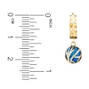 Italia D'Oro Blue Enamel Diamond-Cut Dangle Earrings 14K Yellow Gold