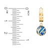 Thumbnail Image 3 of Italia D'Oro Blue Enamel Diamond-Cut Dangle Earrings 14K Yellow Gold