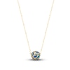 Thumbnail Image 0 of Italia D'Oro Solid Beaded Necklace Blue Enamel 14K Yellow Gold 18"