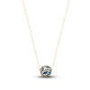 Thumbnail Image 1 of Italia D'Oro Solid Beaded Necklace Blue Enamel 14K Yellow Gold 18"