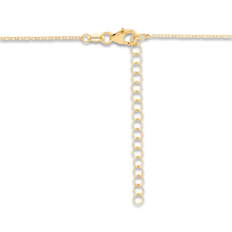 Main Image 4 of Italia D'Oro Solid Beaded Necklace Blue Enamel 14K Yellow Gold 18"