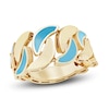 Thumbnail Image 1 of Italia D'Oro Puzzle Design Band Blue Enamel 14K Yellow Gold