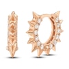 Diamond Spike Huggie Earrings 1/2 ct tw Round 14K Rose Gold 10mm