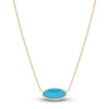 Thumbnail Image 0 of Italia D'Oro Solid Circle Bead Necklace Blue Enamel 14K Yellow Gold 16"