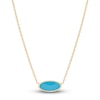 Thumbnail Image 1 of Italia D'Oro Solid Circle Bead Necklace Blue Enamel 14K Yellow Gold 16"
