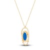 Thumbnail Image 0 of Italia D'Oro Solid Circle Drop Necklace Blue Enamel 14K Yellow Gold 18"