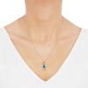 Thumbnail Image 1 of Italia D'Oro Solid Circle Drop Necklace Blue Enamel 14K Yellow Gold 18"