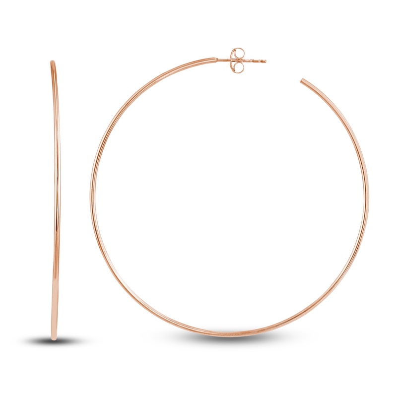 Main Image 2 of Round Wire Hoop Earrings 14K Rose Gold 60mm