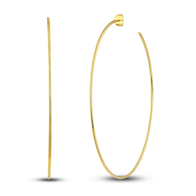 Main Image 1 of Round Wire Hoop Earrings 14K Yellow Gold 75mm