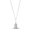 Thumbnail Image 1 of Natural Aquamarine Pendant Necklace Diamond Accents 10K White Gold