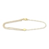 Thumbnail Image 1 of Paperclip/Rolo Heart Bracelet 14K Yellow Gold 7.3"