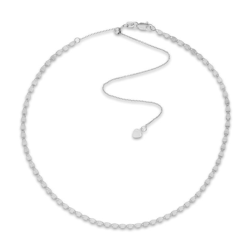 Main Image 1 of Solid Valentino Chain Choker 14K White Gold 11.5" Adj.