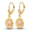 Sunflower Dangle Earrings 14K Two-Tone Gold