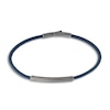 Marco Dal Maso Men's Thin Blue Leather Bracelet Sterling Silver 8"