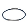 Marco Dal Maso Men's Thin Blue Leather Bracelet Sterling Silver 8"