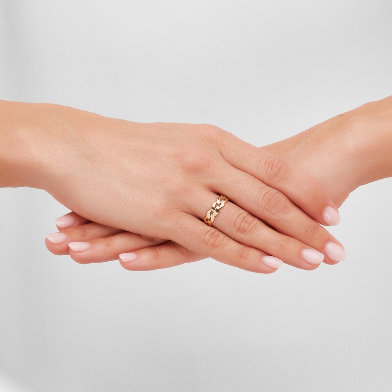 Main Image 4 of Italia D'Oro Curb Ring 14K Yellow Gold