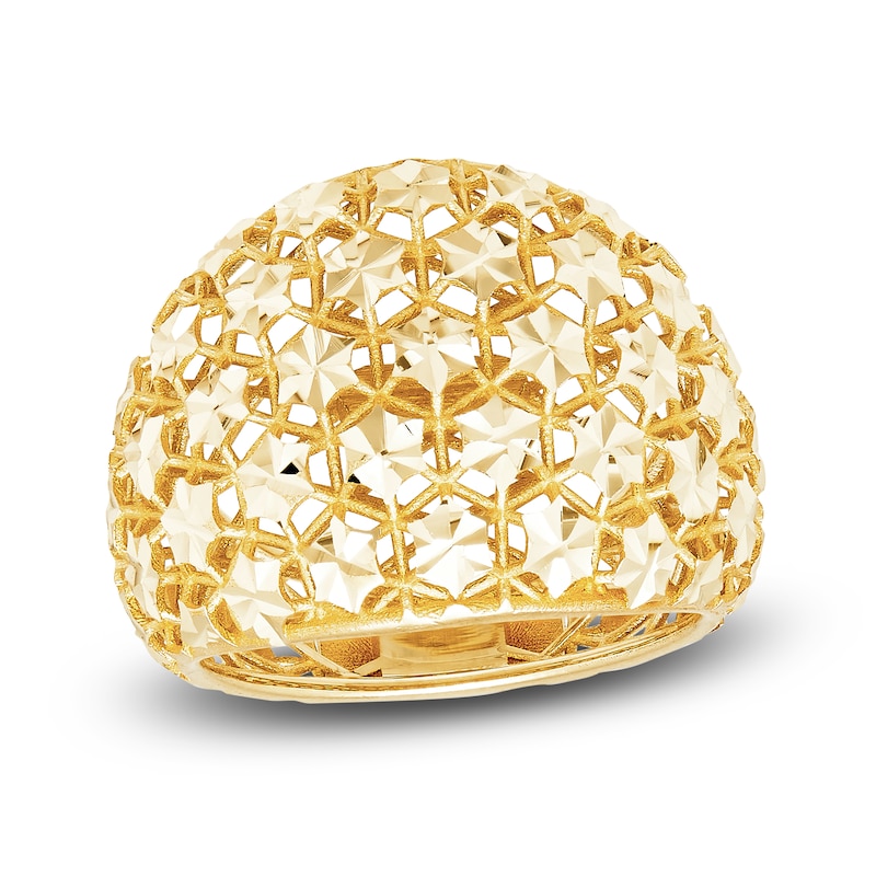 Main Image 1 of Italia D'Oro Mesh Ring 14K Yellow Gold