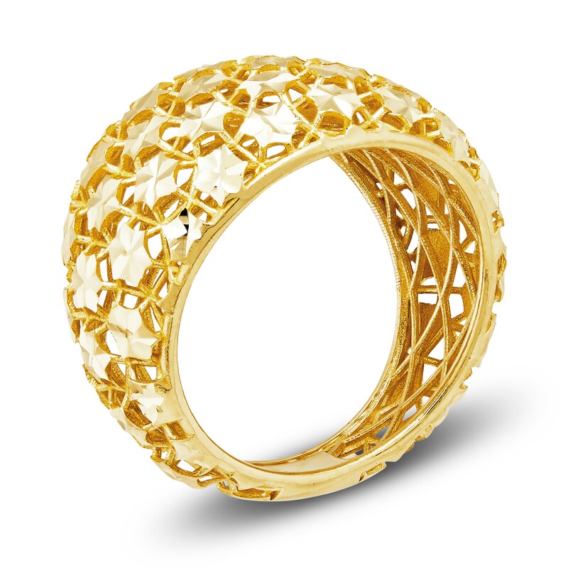 Main Image 2 of Italia D'Oro Mesh Ring 14K Yellow Gold