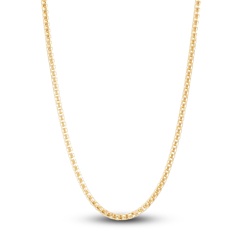 Main Image 1 of LUSSO by Italia D'Oro Popcorn Chain Necklace 14K Yellow Gold 24" 3mm