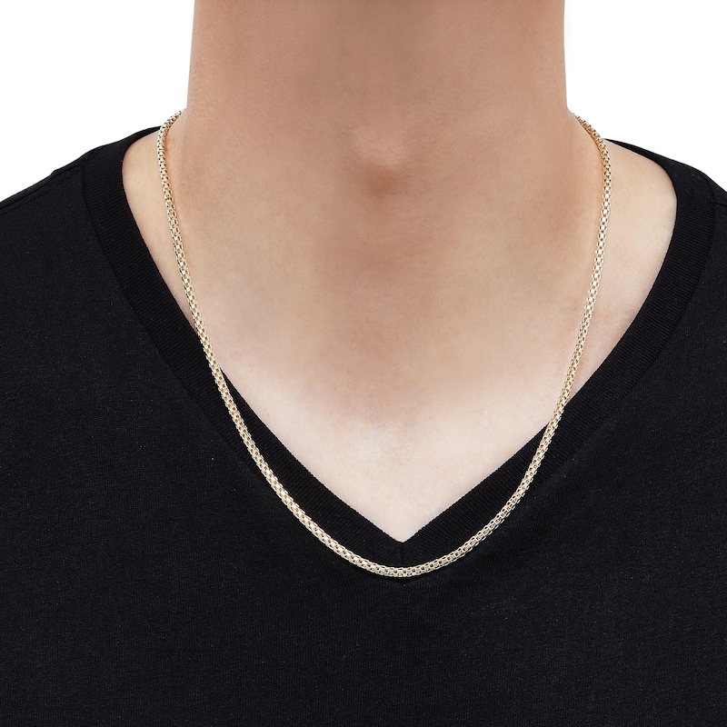 Main Image 3 of LUSSO by Italia D'Oro Popcorn Chain Necklace 14K Yellow Gold 24" 3mm