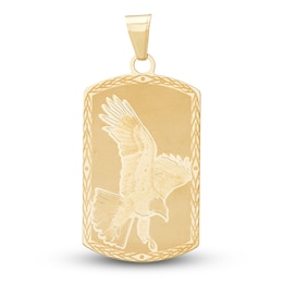 LUSSO by Italia D'Oro Men's Eagle Charm 14K Yellow Gold