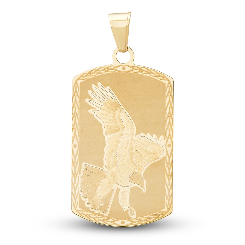 Main Image 1 of LUSSO by Italia D'Oro Men's Eagle Charm 14K Yellow Gold