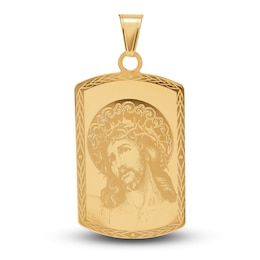 LUSSO by Italia D'Oro Men's Religious Charm 14K Yellow Gold