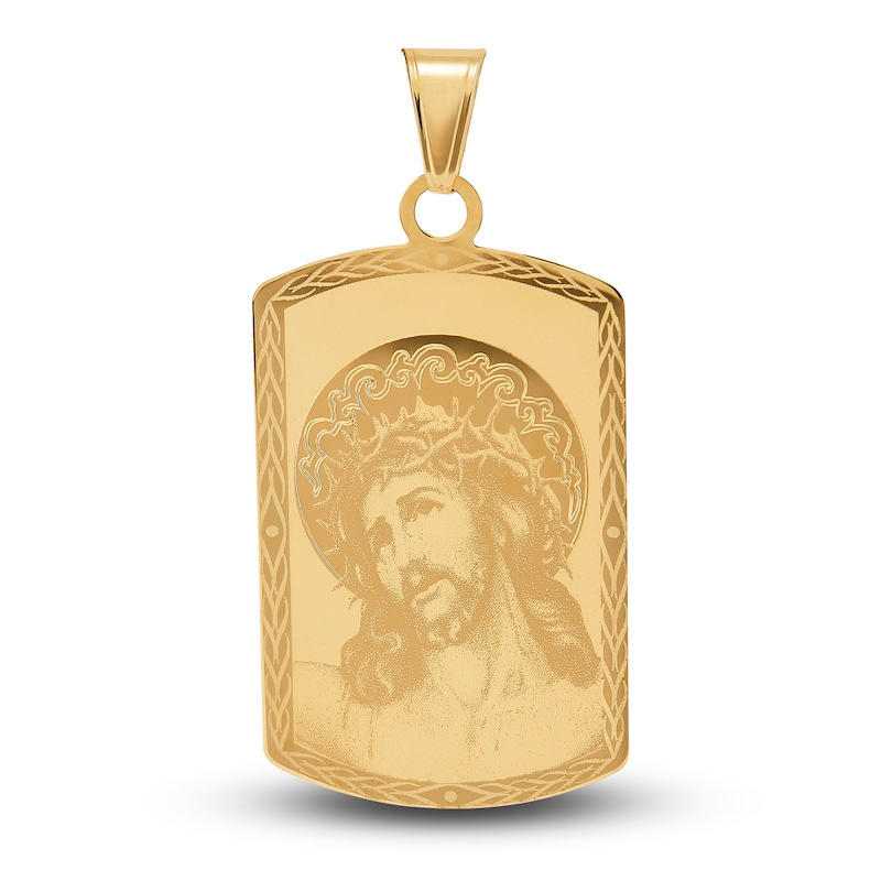 Main Image 1 of LUSSO by Italia D'Oro Men's Religious Charm 14K Yellow Gold