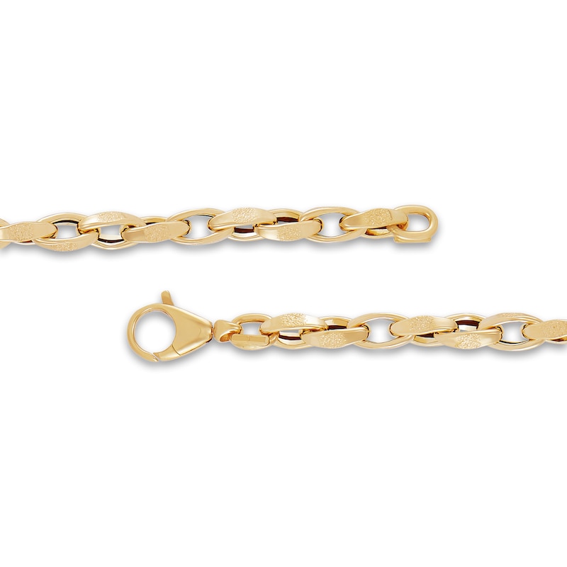 Main Image 2 of LUSSO by Italia D'Oro Men's Oval Rolo Chain Necklace 14K Yellow Gold 22" 4.5mm