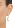 Thumbnail Image 2 of Italia D'Oro Diamond-Cut Pear Tube Drop Earrings 14K Yellow Gold