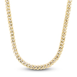LUSSO by Italia D'Oro Men's Monaco Chain Necklace 14K Yellow Gold 24&quot;