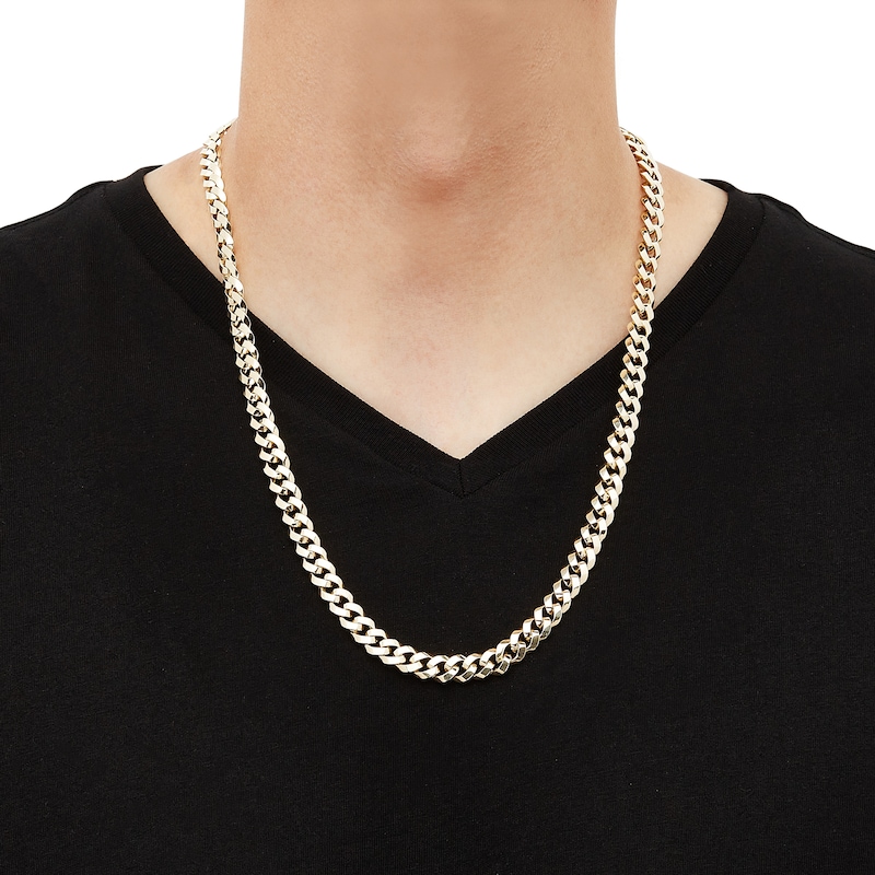 Main Image 3 of LUSSO by Italia D'Oro Men's Monaco Chain Necklace 14K Yellow Gold 24" 9mm