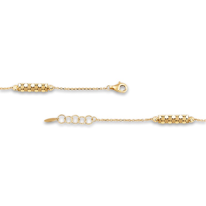 Main Image 2 of Italia D'Oro Triple Tube Station Bracelet 14K Yellow Gold 7"