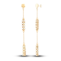 Italia D'Oro Double Bar Drop Earrings 14K Yellow Gold